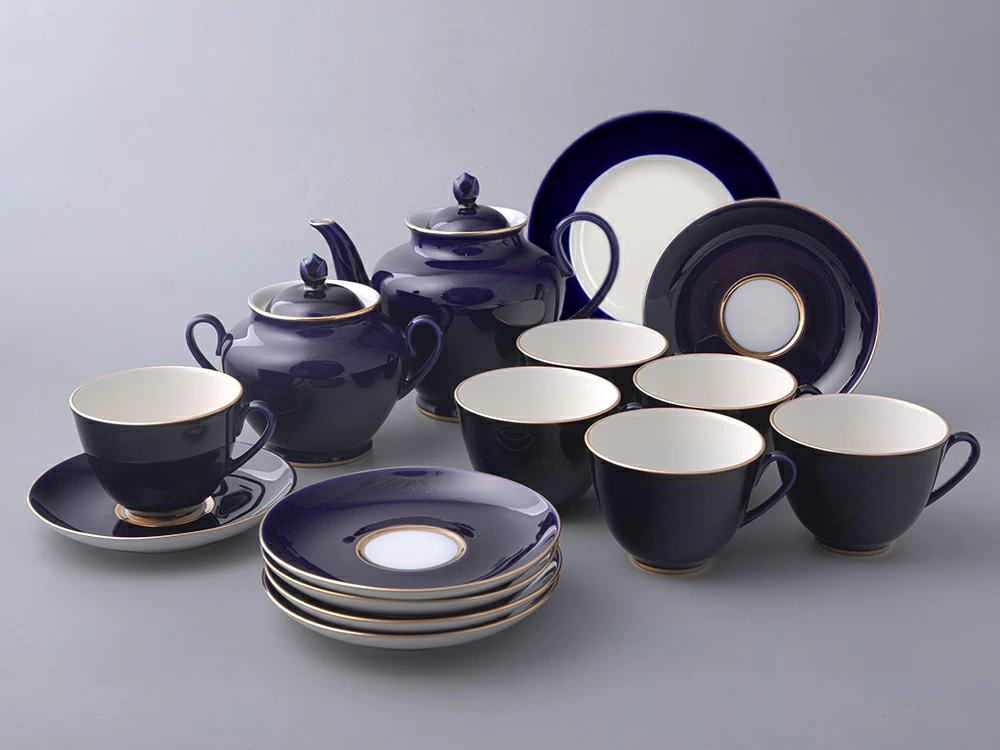 Сервиз чайный 20 предметов на 6 персон, форма Весенняя, рисунок Ночка, арт 81.11164.07.1