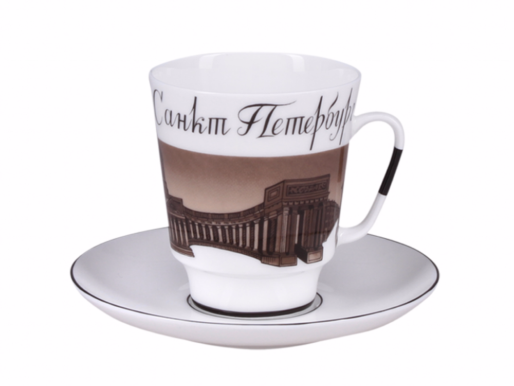 Чашка с блюдцем 165 мл форма Майская рисунок До свидания Петербург 2, арт. 81.15817.00.1