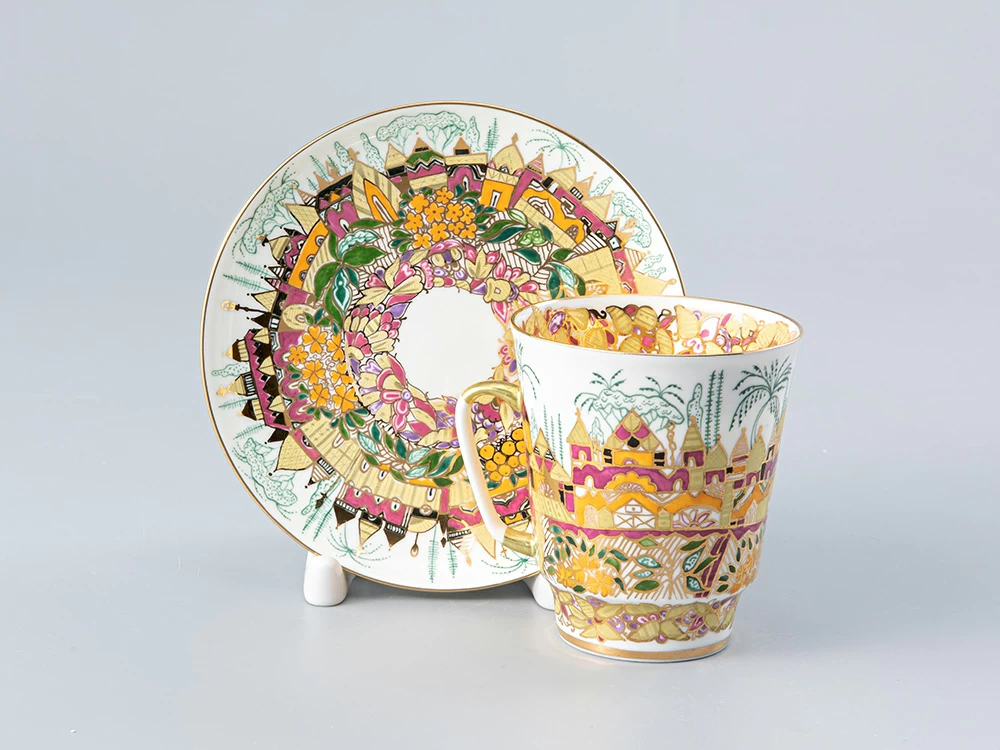 Чашка с блюдцем кофейная 165 мл.,  форма Майская, рисунок Весна золотая арт. 81.10383.00.1