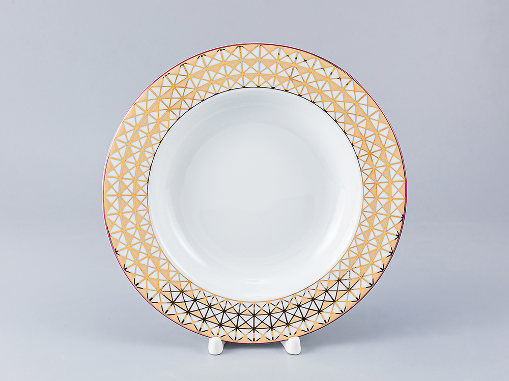 Тарелка глубокая 225 мм, форма Европейская-2, рисунок Замоскворечье, арт. 80.85339.00.1