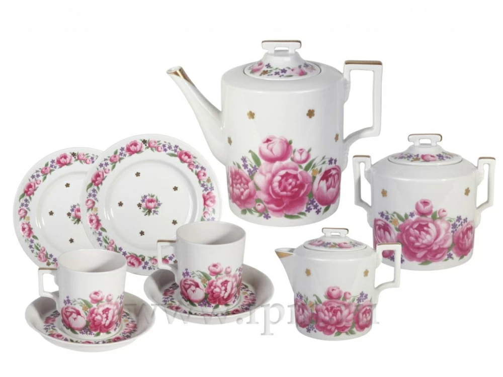 Императорский фарфоровый завод Сервиз чайный Гербовая Первое свидание, 6 персон 20 предметов, арт. 81.23362.00.1