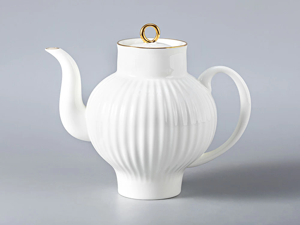 Чайник заварочный  800 мл форма Волна рисунок Золотой кантик арт.  80.07512.00.1