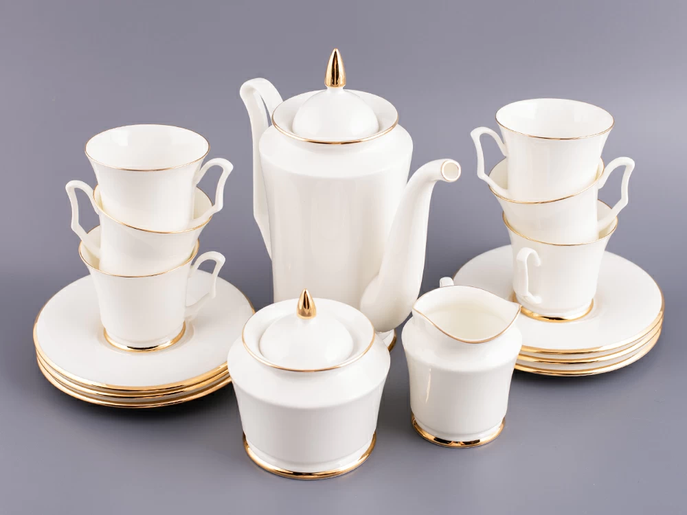 Сервиз кофейный форма Юлия рисунок Золотая лента, 6 персон 15 предметов, арт. 81.17852.00.1