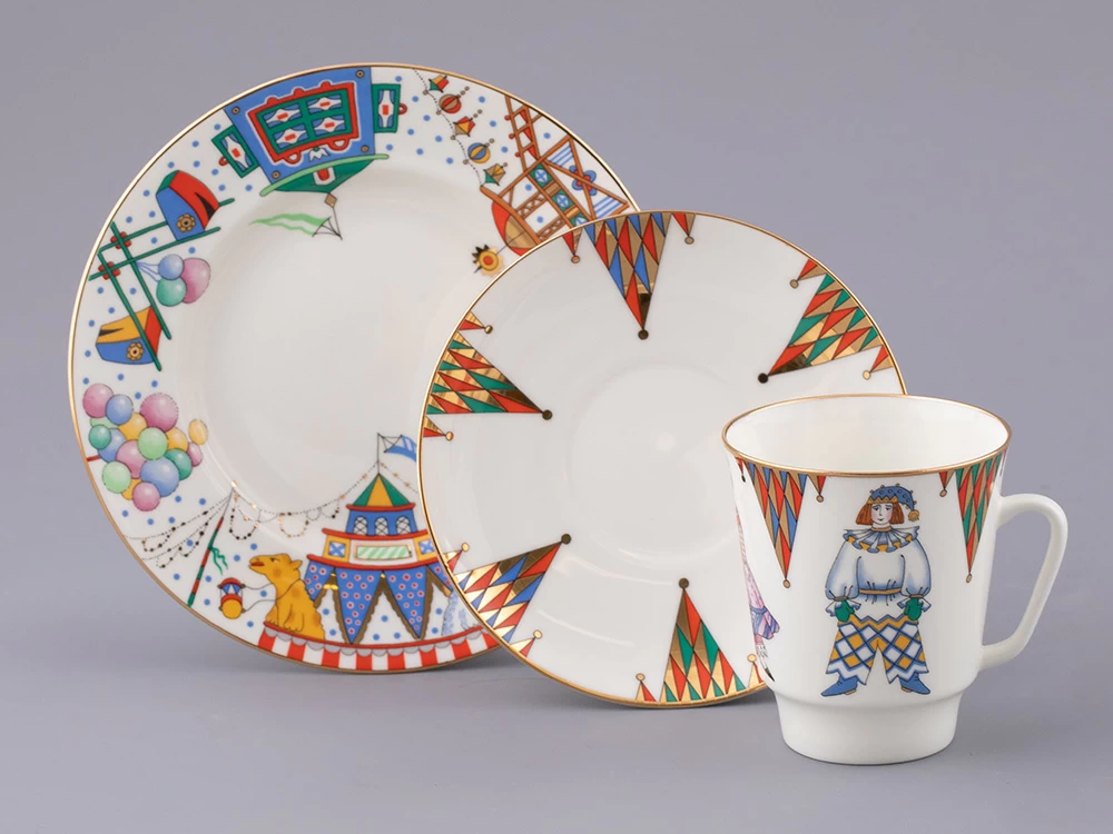 Трехпредметный комплект кофейный, форма  Майская Балет Петрушка 165 мл арт. 81.17662.00.1