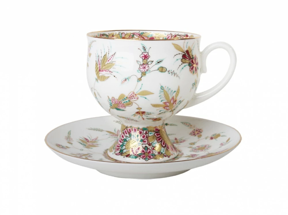 Чашка с блюдцем кофейная 160 мл.,  форма Классическая-2, рисунок Золотые ветви арт. 81.13873.00.1