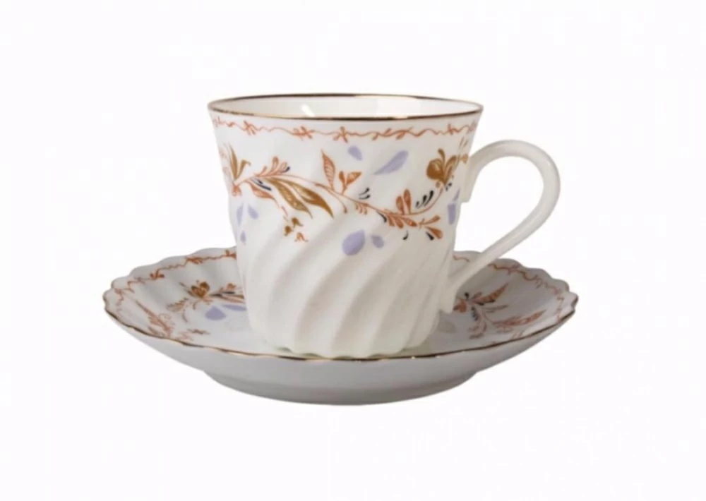 Чашка с блюдцем кофейная 155 мл форма Витая рисунок Карелия арт. 81.15723.00.1