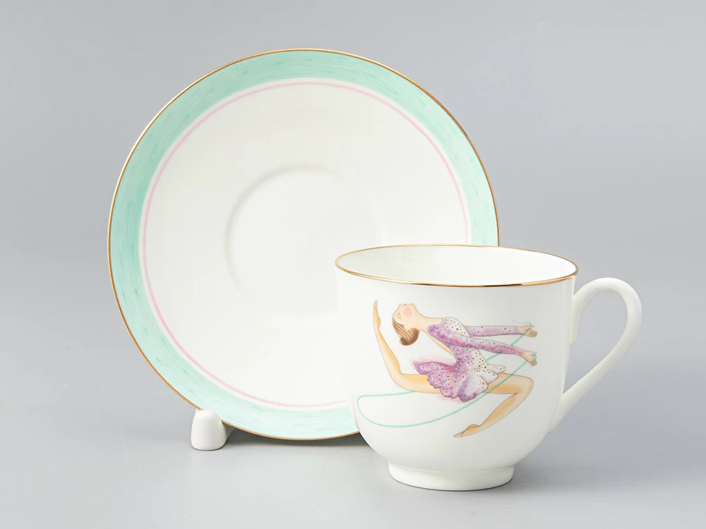 Чашка с блюдцем кофейная 180 мл форма Ландыш рисунок Скакалка арт. 81.28111.00.1