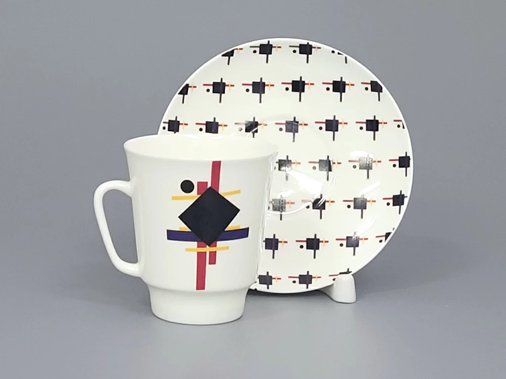 Императорский фарфоровый завод Чашка с блюдцем кофейная 165 мл.,  форма Майская,  рисунок Супрематический орнамент арт. 81.26709.00.1