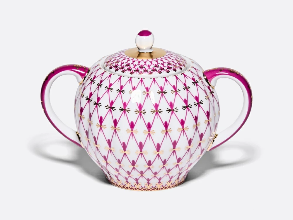 Сахарница форма Тюльпан рисунок Сетка-Блюз арт. 80.86208.00.1