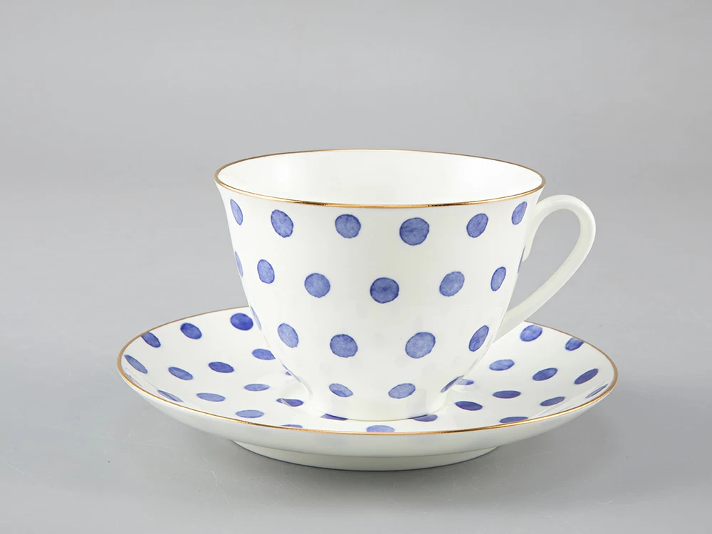 Чашка с блюдцем чайная форма Весенняя рисунок Polka dot арт. 81.28727.00.1