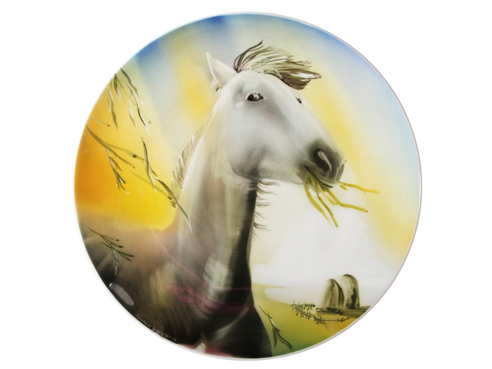 Блюдо 450 мм форма Круглая рисунок Лошади.Июль арт. 60.07078.00.5