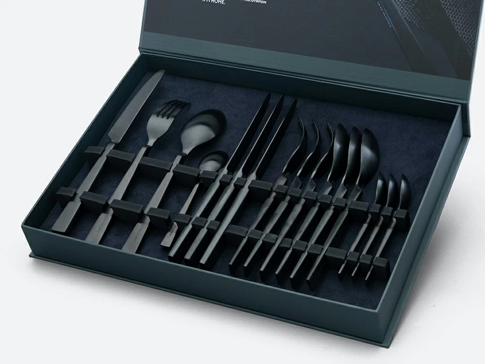 Комплект столовых приборов Урбан matte black (матовый черный) 4 персоны, 16 предметов арт. 14.12013.01