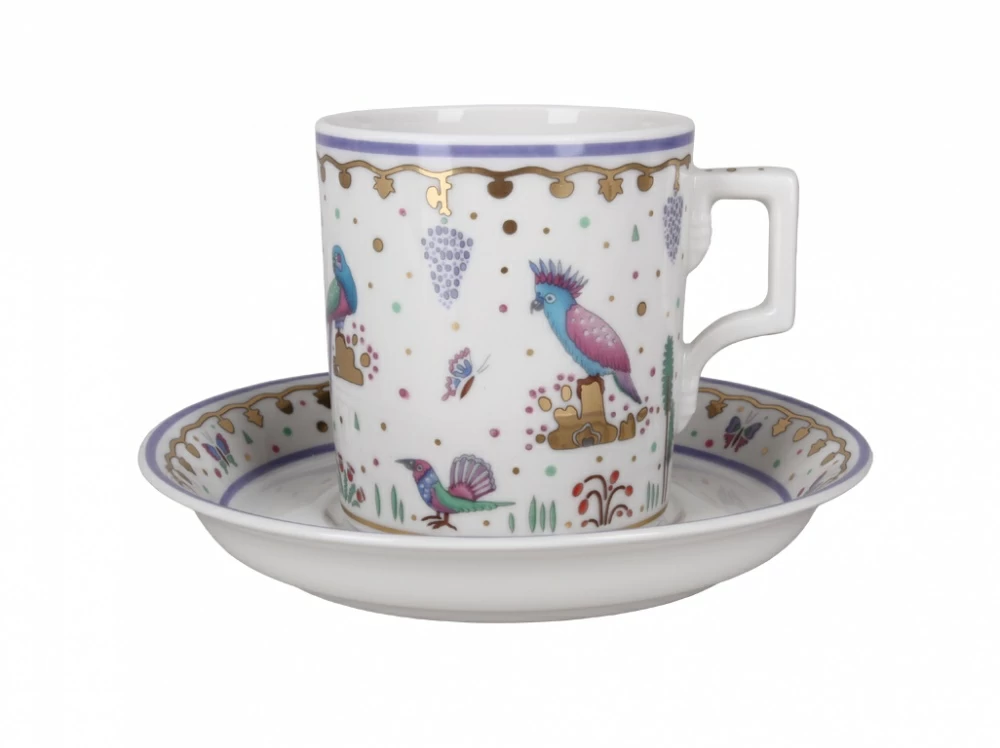 Чашка с блюдцем чайная 220 мл форма Гербовая рисунок Нескучный сад 2 арт. 81.23635.00.1
