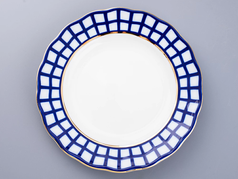 Тарелка Тюльпан Кобальтовая клетка 180 мм арт. 80.06390.00.1