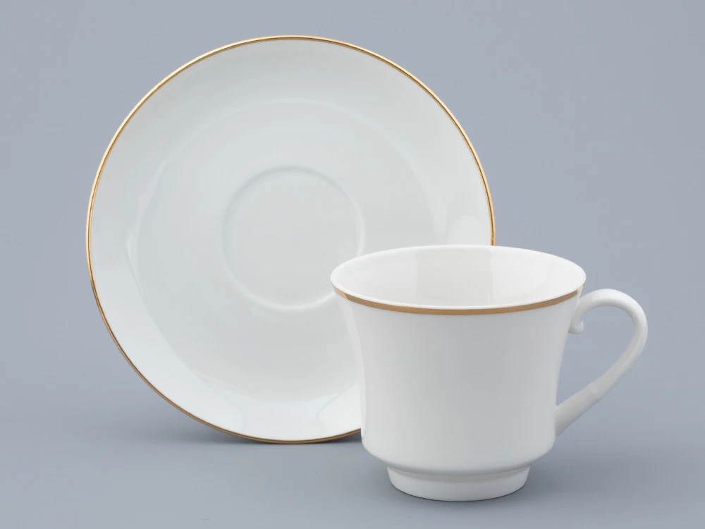 Чашка с блюдцем чайная 220 мл форма Банкетная рисунок Золотая лента арт. 81.16356.00.1