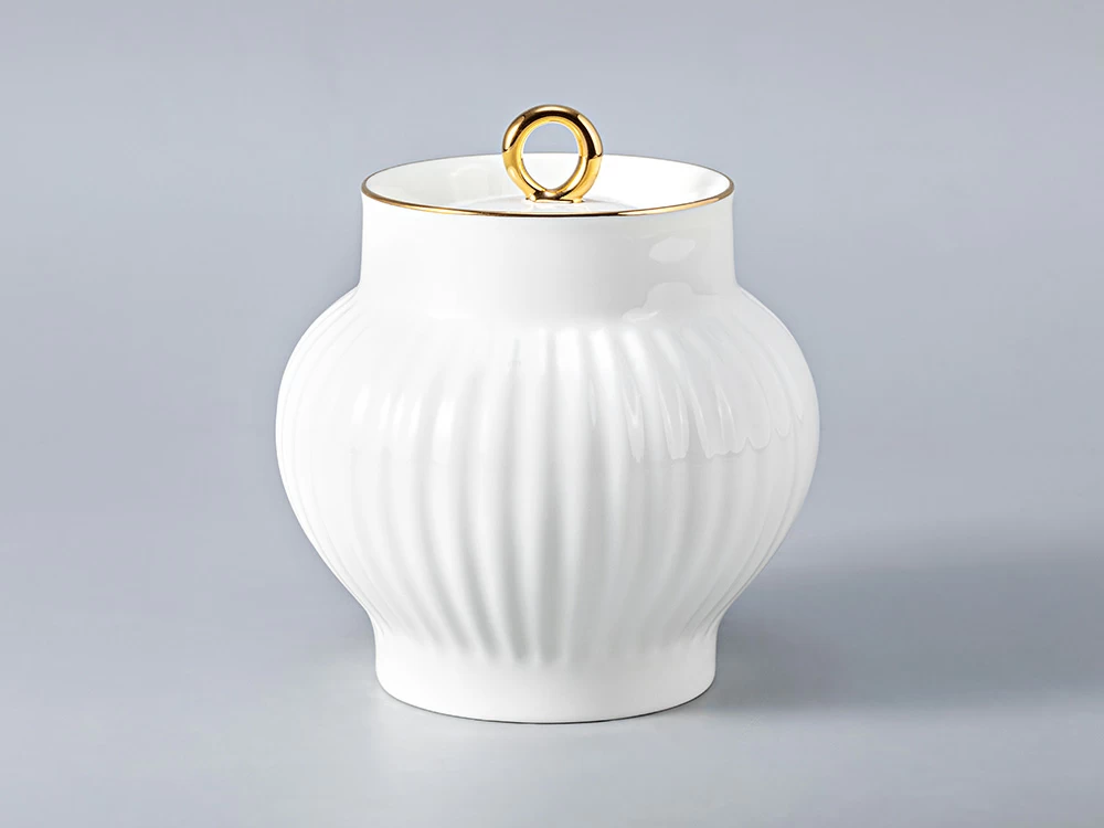 Сахарница форма Волна рисунок Золотой кантик, арт. 80.00748.00.1