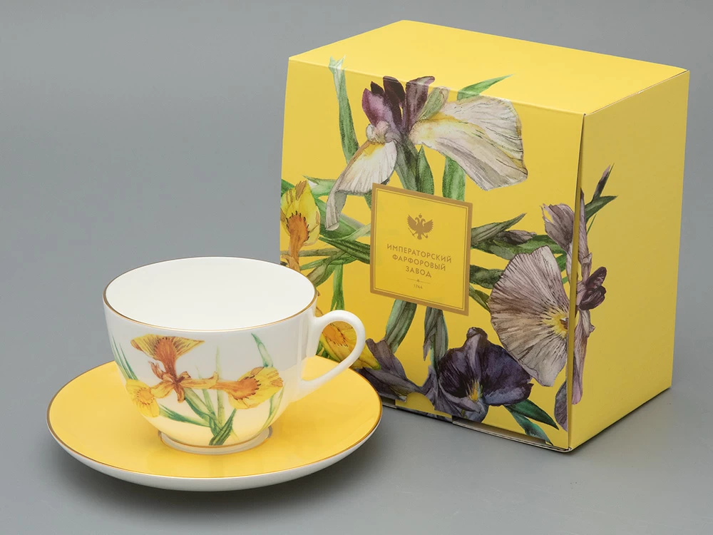 Чашка с блюдцем L’Art des Fleurs в подарочной упаковке, форма Весенняя 2, рисунок Лесной свет, арт 81.33401.00.1