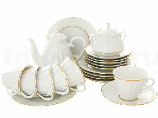 Императорский фарфоровый завод Сервиз чайный форма Лучистая рисунок Белоснежка, 6 персон 20 предметов, арт. 81.14814.01.1