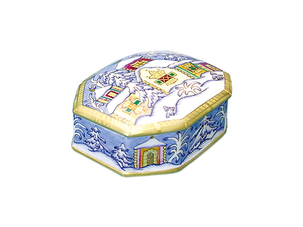 Туалетная коробочка форма Граненая рисунок Новогодний сувенир арт. 80.51779.00.1