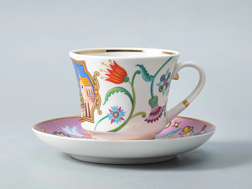 Чашка с блюдцем чайная 220 мл форма Банкетная рисунок Чудоград. Камаринская арт. 81.29158.00.1