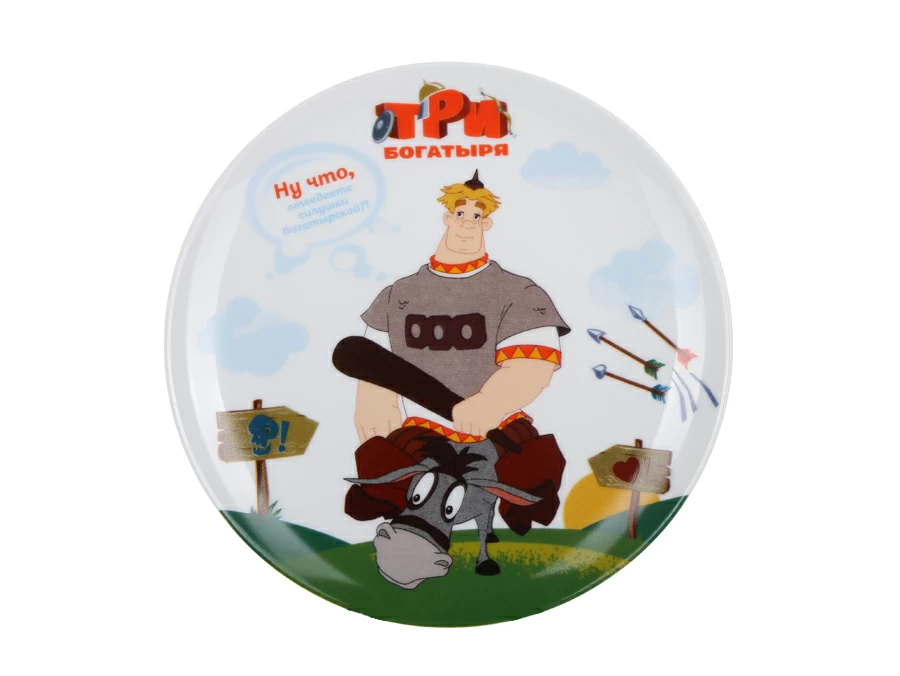 Подарочный набор декоративный 200 мм форма Эллипс рисунок Три богатыря Алеша Попович арт. 81.25185.00.1