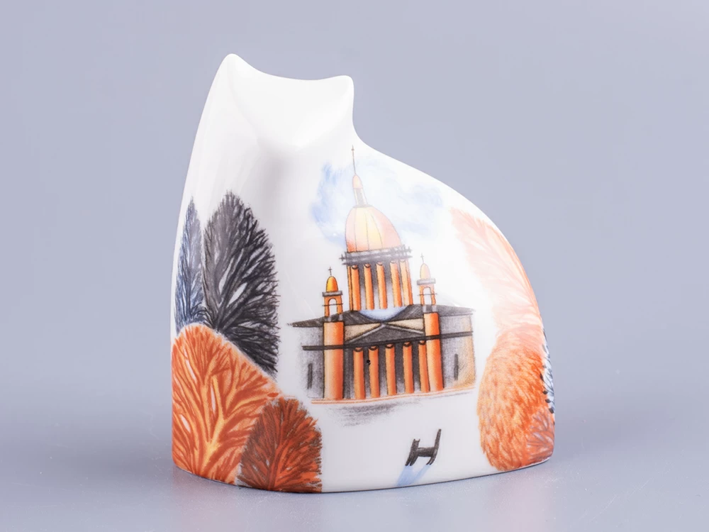 Скульптура Кот идущий, рисунок Осень в городе, арт 82.88384.00.1