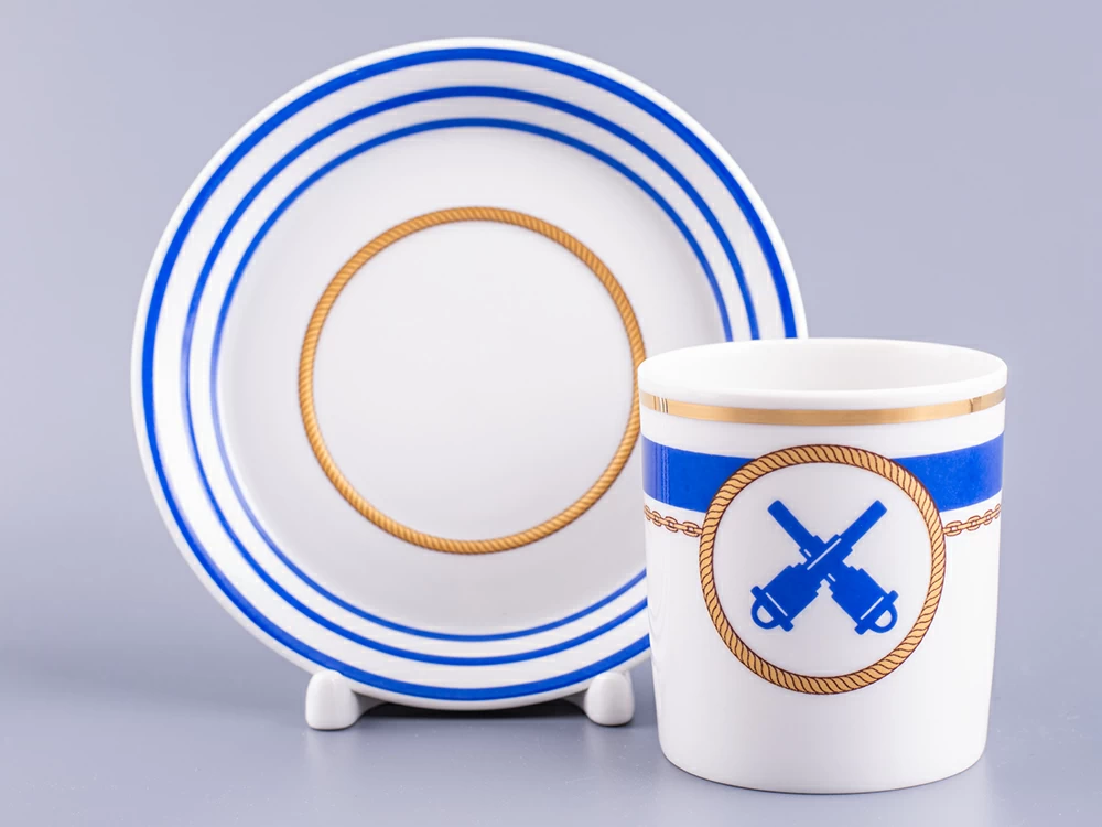 Чашка с блюдцем чайная 220 мл форма Гербовая рисунок Кают-компания № 6 арт. 81.24035.00.1