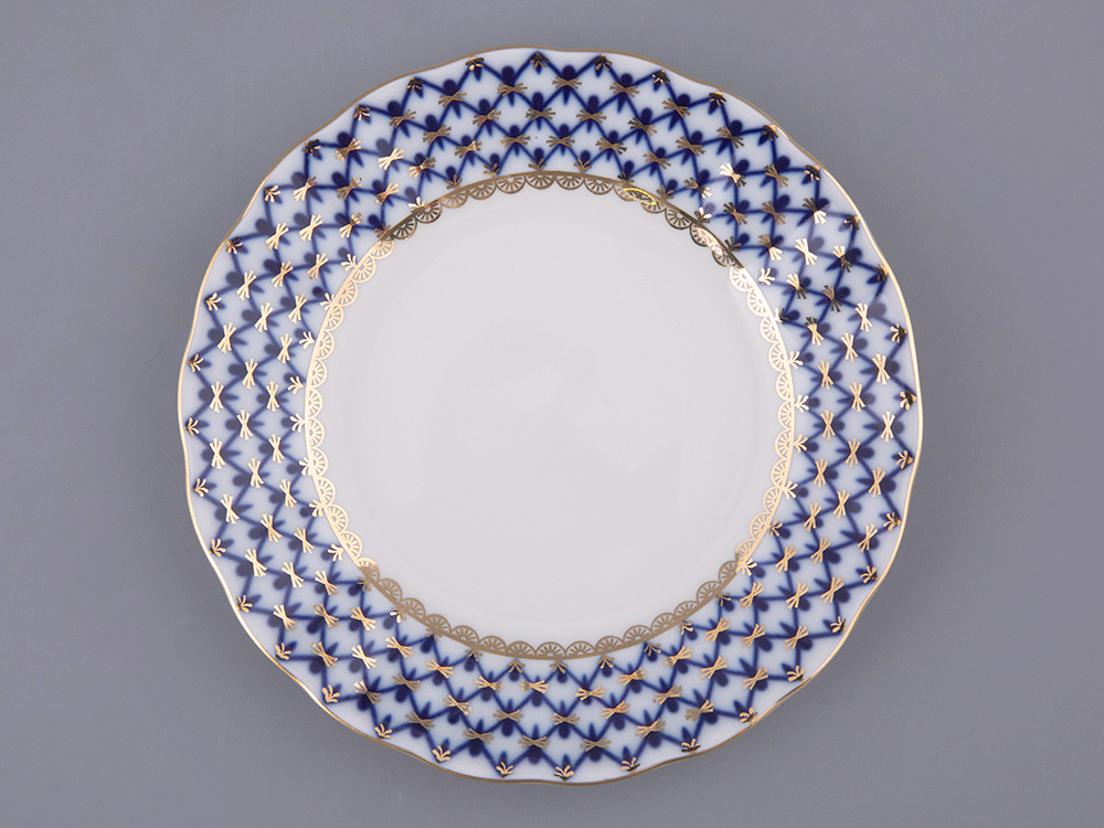 Тарелка мелкая 150 мм, форма Тюльпан, рисунок Кобальтовая сетка, арт. 80.00229.00.1