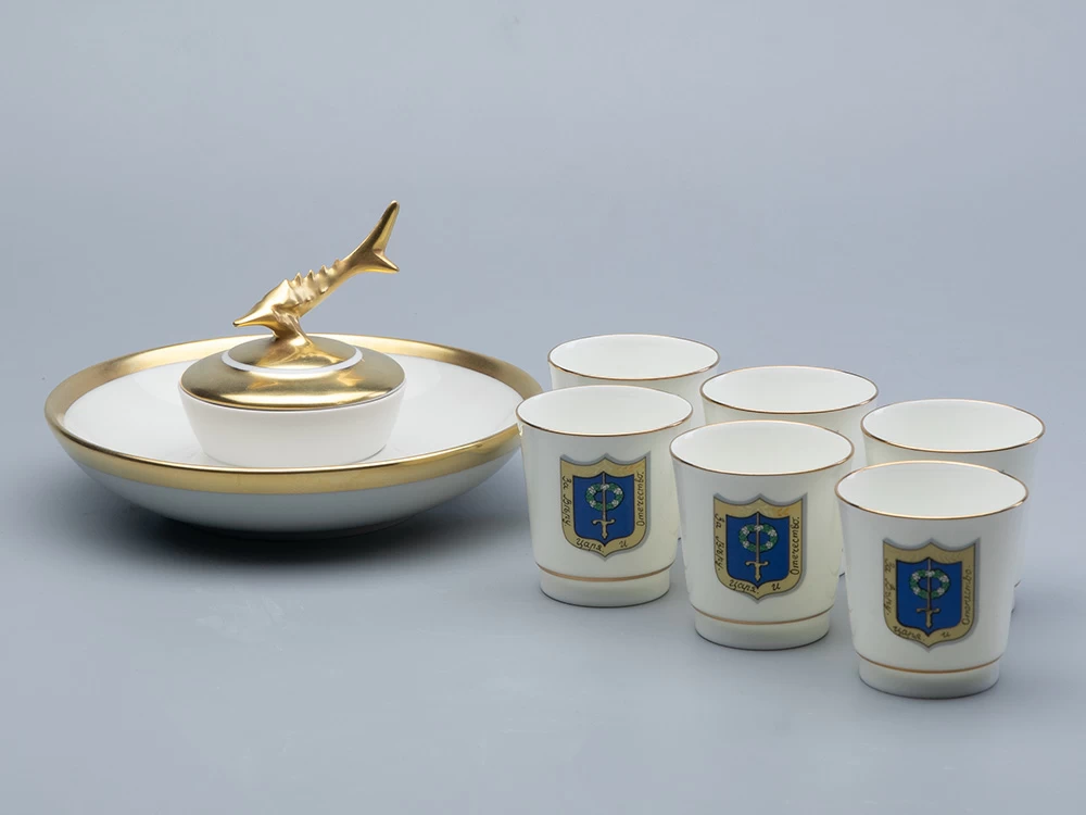 Подарочный набор стопки и икорница рис. Коттеджный арт. 81.30558.00.1