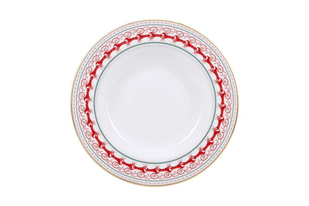 Тарелка глубокая 225 мм, форма Европейская-2, рисунок Олений край, арт. 80.89375.00.1