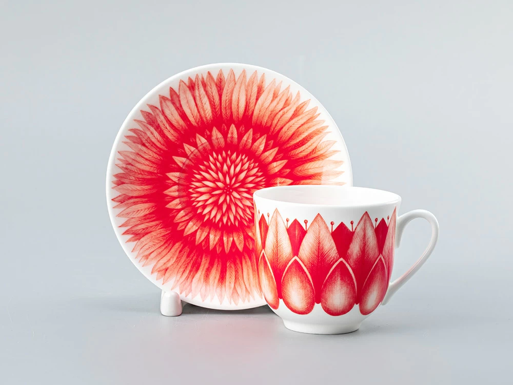 Чашка с блюдцем кофейная форма Ландыш рисунок Aloha Volcano, арт. 81.30159.00.1