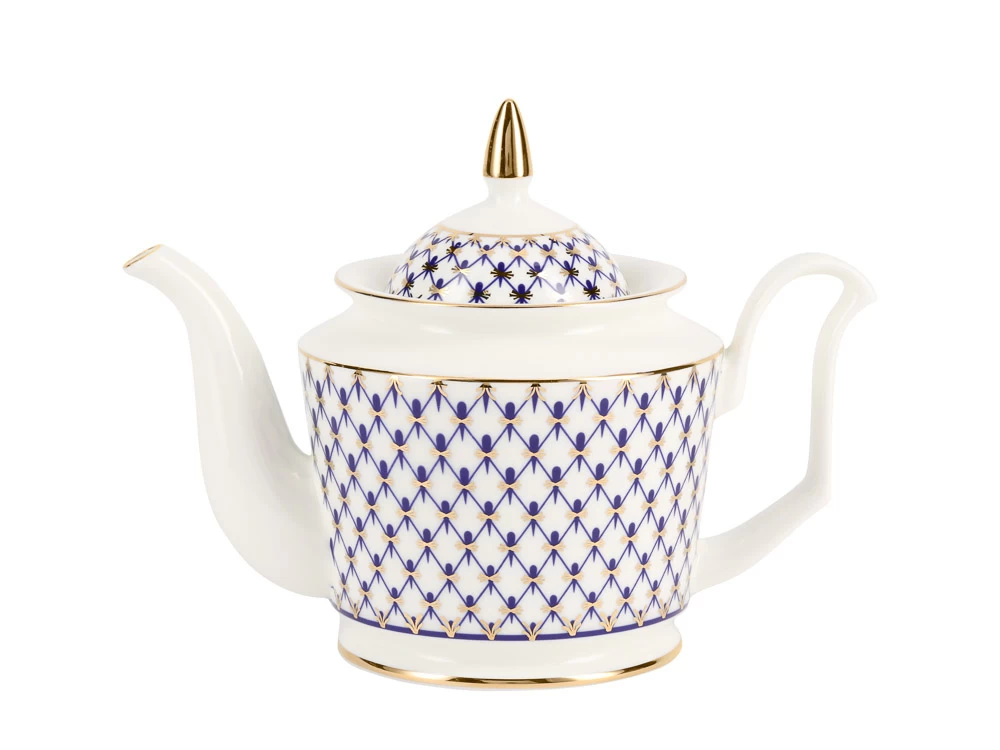 Императорский фарфоровый завод Чайник заварочный форма Юлия рисунок Кобальтовая сетка арт. 80.90994.00.1