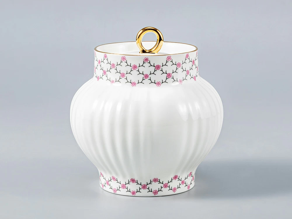 Сахарница форма Волна рисунок Розовая сетка 390 мл, арт.  80.09276.00.1