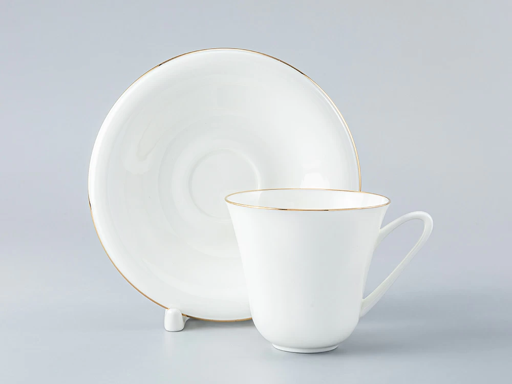 Чашка с блюдцем чайная 200 мл форма Сад рисунок Золотой кантик арт. 81.19124.00.1