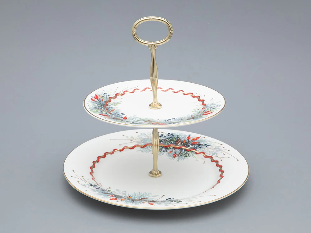 Этажерка 2-х ярусная, в подарочной упаковке, форма Стандартная - 2, рисунок Календа, арт. 81.33223.00.1