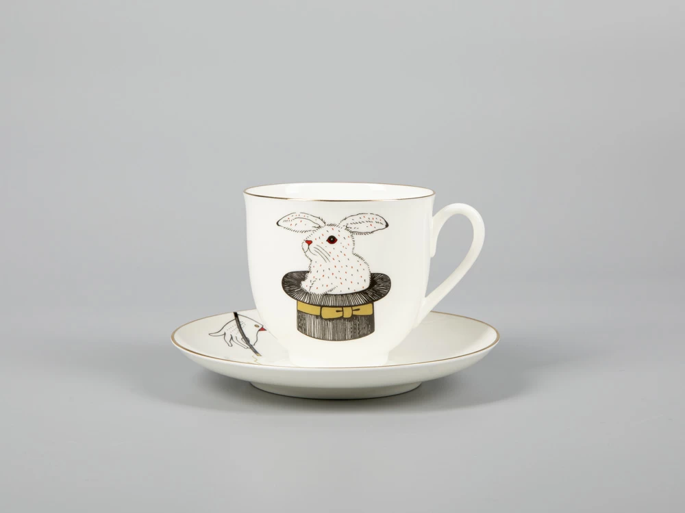 Чашка с блюдцем кофейная 180 мл форма Ландыш рисунок Фокус счастье арт. 81.30678.00.1