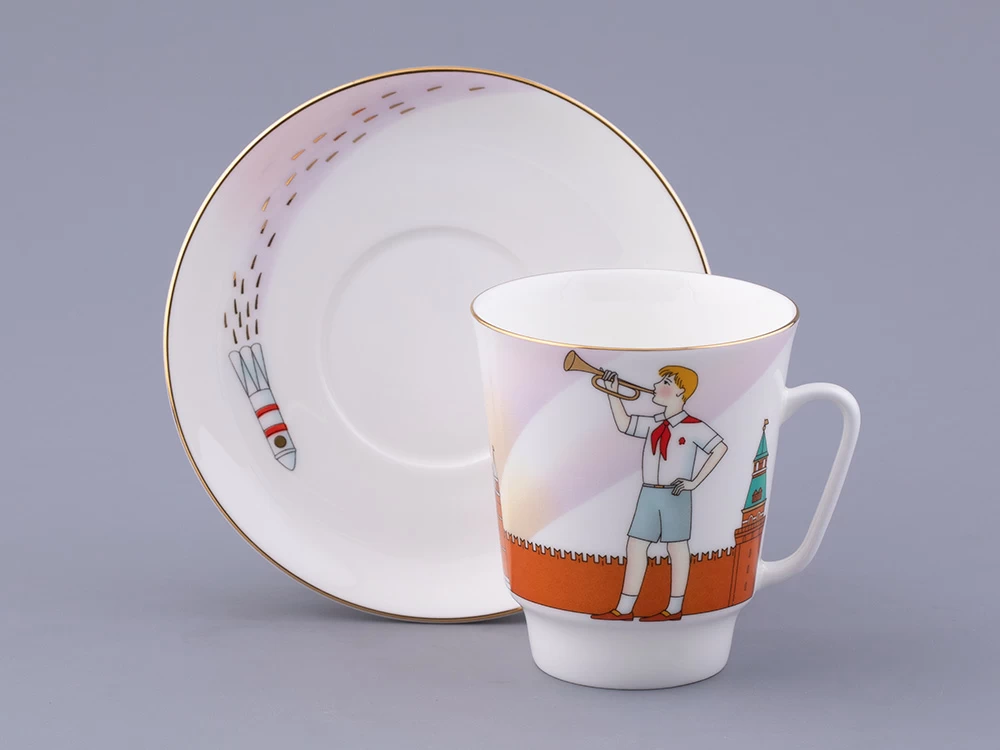 Чашка с блюдцем форма Майская рисунок Спасская башня, арт. 81.32626.00.1