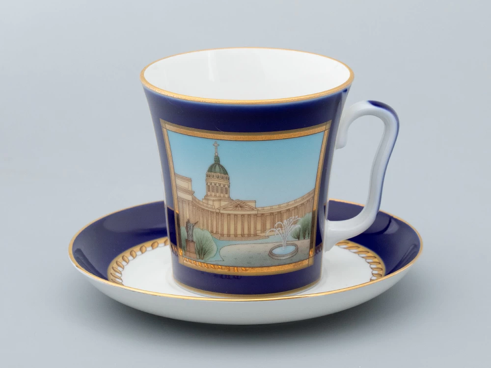 Бокал с блюдцем форма Ленинградский рисунок Канал Грибоедова арт. 81.31476.00.1