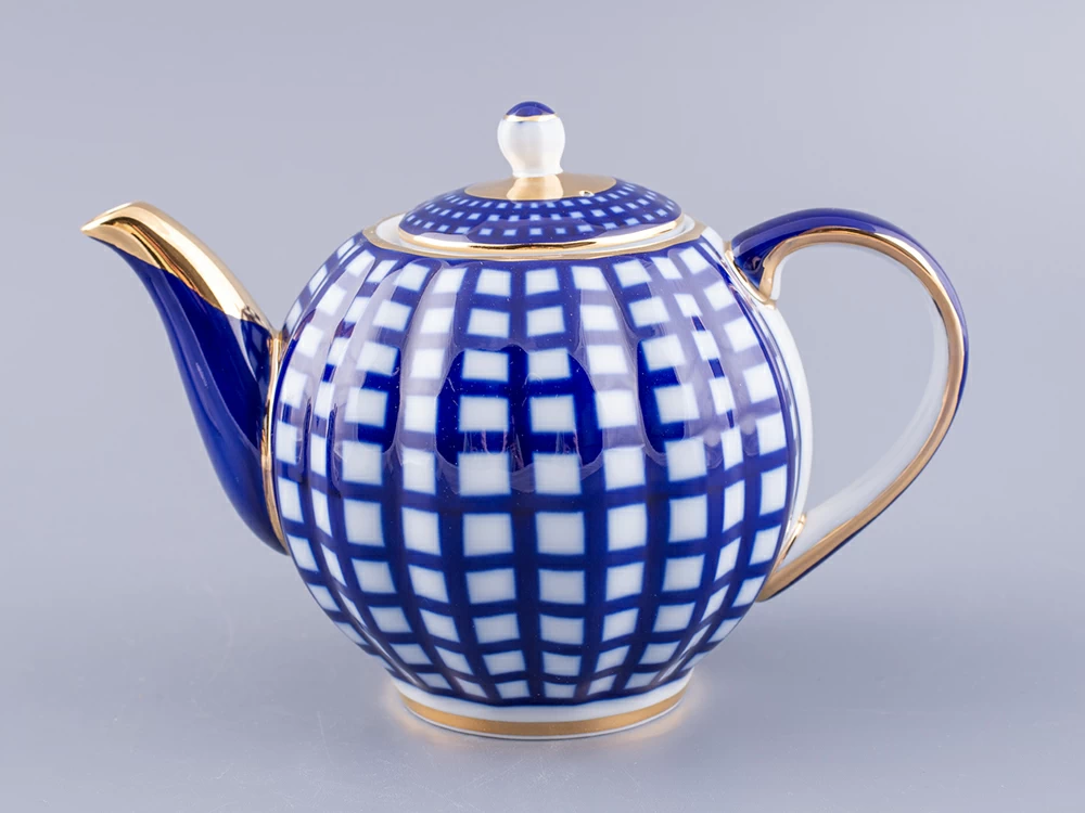 Чайник заварочный Тюльпан Кобальтовая клетка 600 мл арт. 80.03048.00.1
