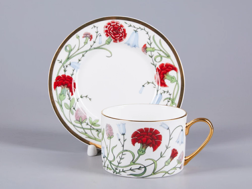 Чашка с блюдцем 250 мл форма Идиллия рисунок Сад Алисы арт. 81.30747.00.1