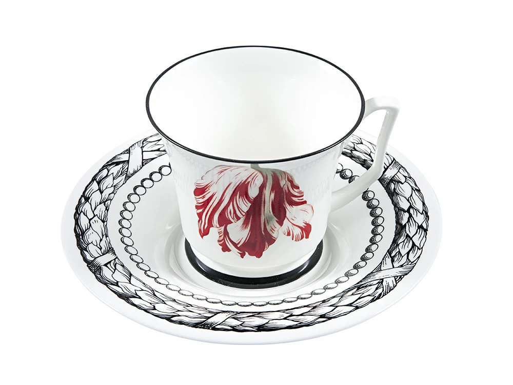 Подарочный набор чашка с блюдцем, форма Юлия рисунок Сысоев. Волшебный сад III арт. 81.30914.00.1