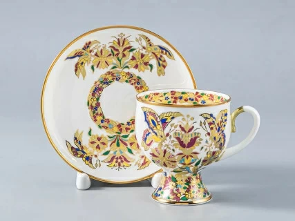 Чашка с блюдцем Классическая 2 Золотые бабочки арт. 81.10533.00.1