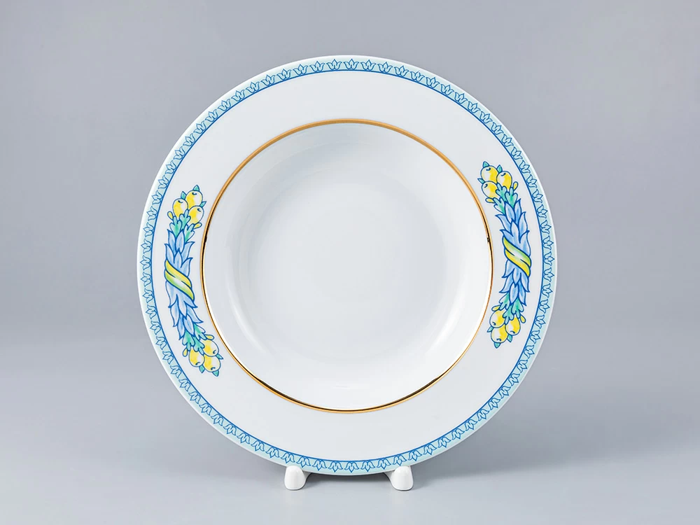 Императорский фарфоровый завод Тарелка форма Европейская 225 мм рисунок Высоцкая. Azzurro, арт. 80.37140.00.1