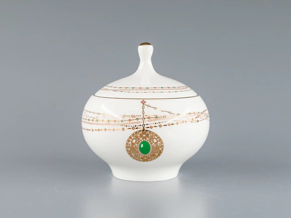 Сахарница форма Яблочко, рисунок Золотой медальон 250 мл арт. 80.65392.00.1