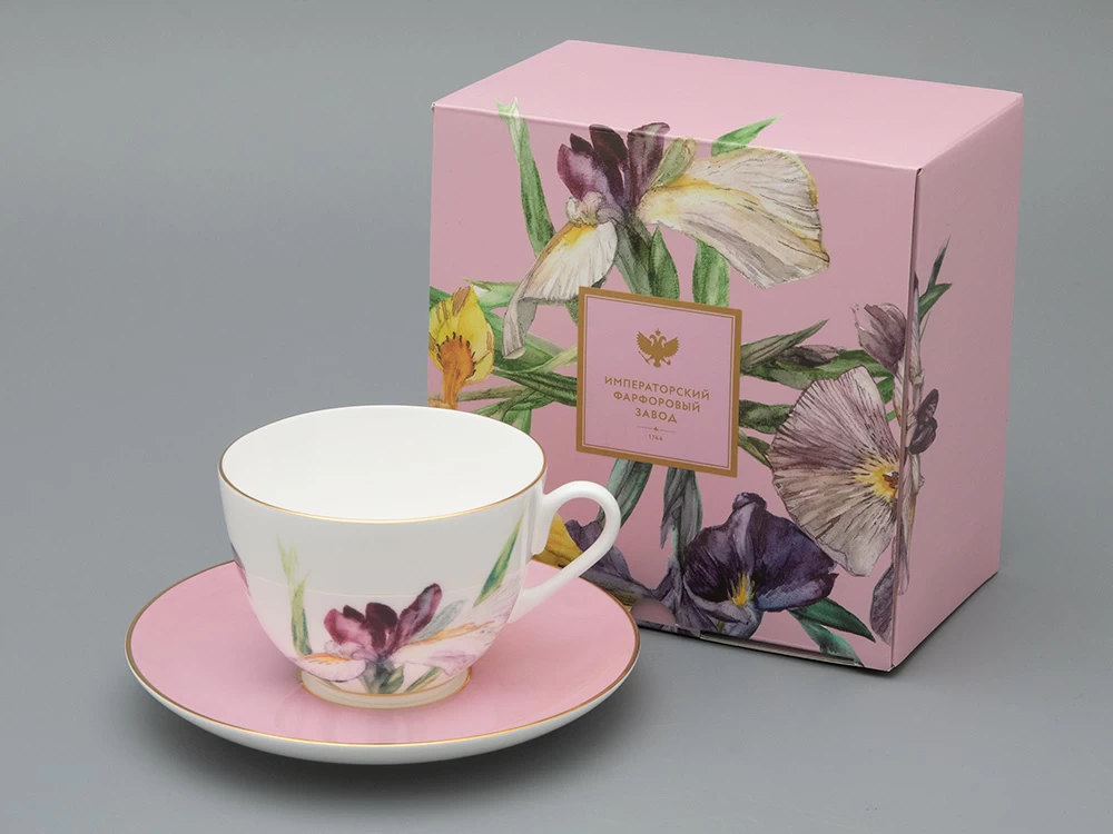 Чашка с блюдцем L’Art des Fleurs  в подарочной упаковке, форма Весенняя 2, рисунок  Роузи, арт 81.33402.00.1