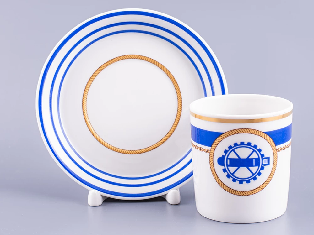 Чашка с блюдцем чайная 220 мл форма Гербовая рисунок Кают-компания № 2 арт. 81.24031.00.1