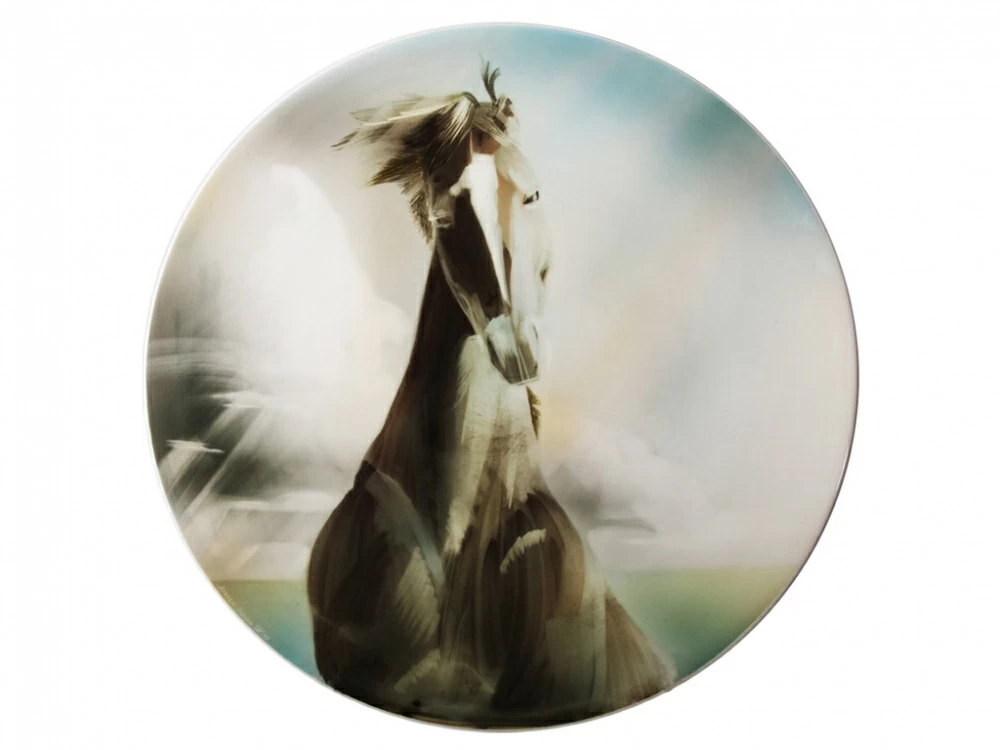 Блюдо декоративное форма Круглая рисунок  Лошади.Апрель арт. 60.07054.00.5