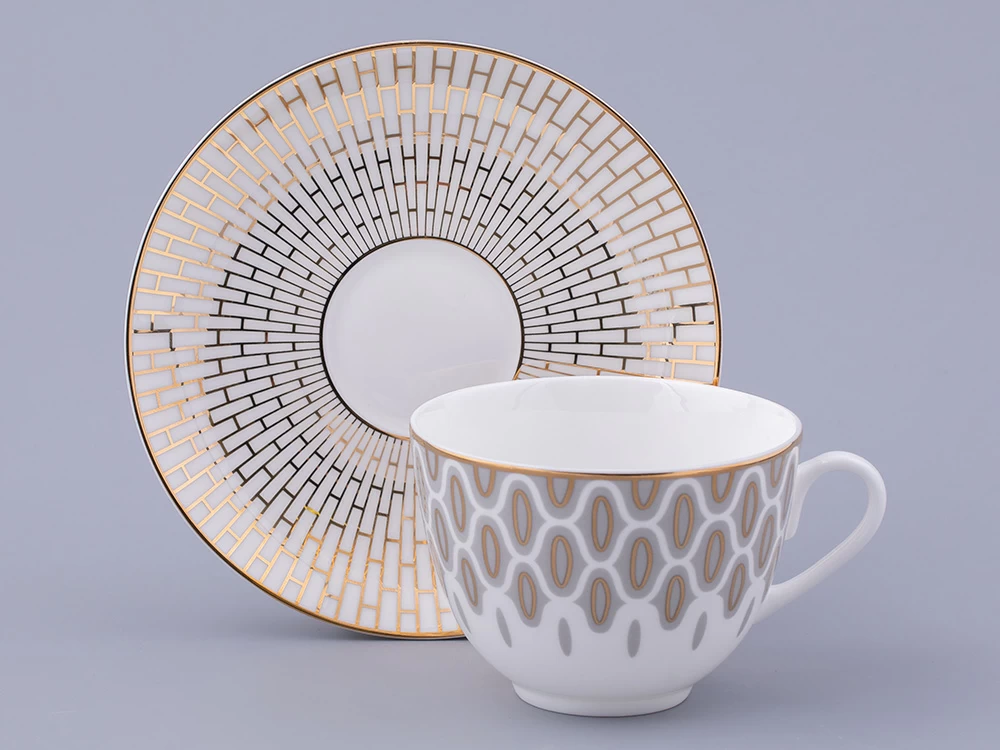 Чашка с блюдцем чайная форма Весенняя 2 рисунок Саламандра Грей, арт. 81.31631.00.1