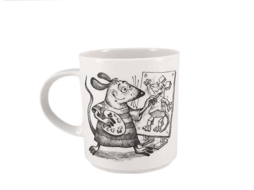 Кружка форма стандарт рисунок Мышь художник, арт. 80.97782.00.1