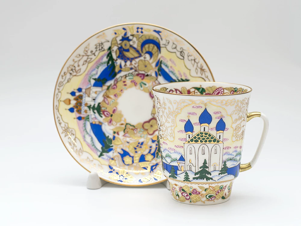 Чашка с блюдцем кофейная 165 мл.,  форма Майская,  рисунок Русь арт. 81.10379.00.1